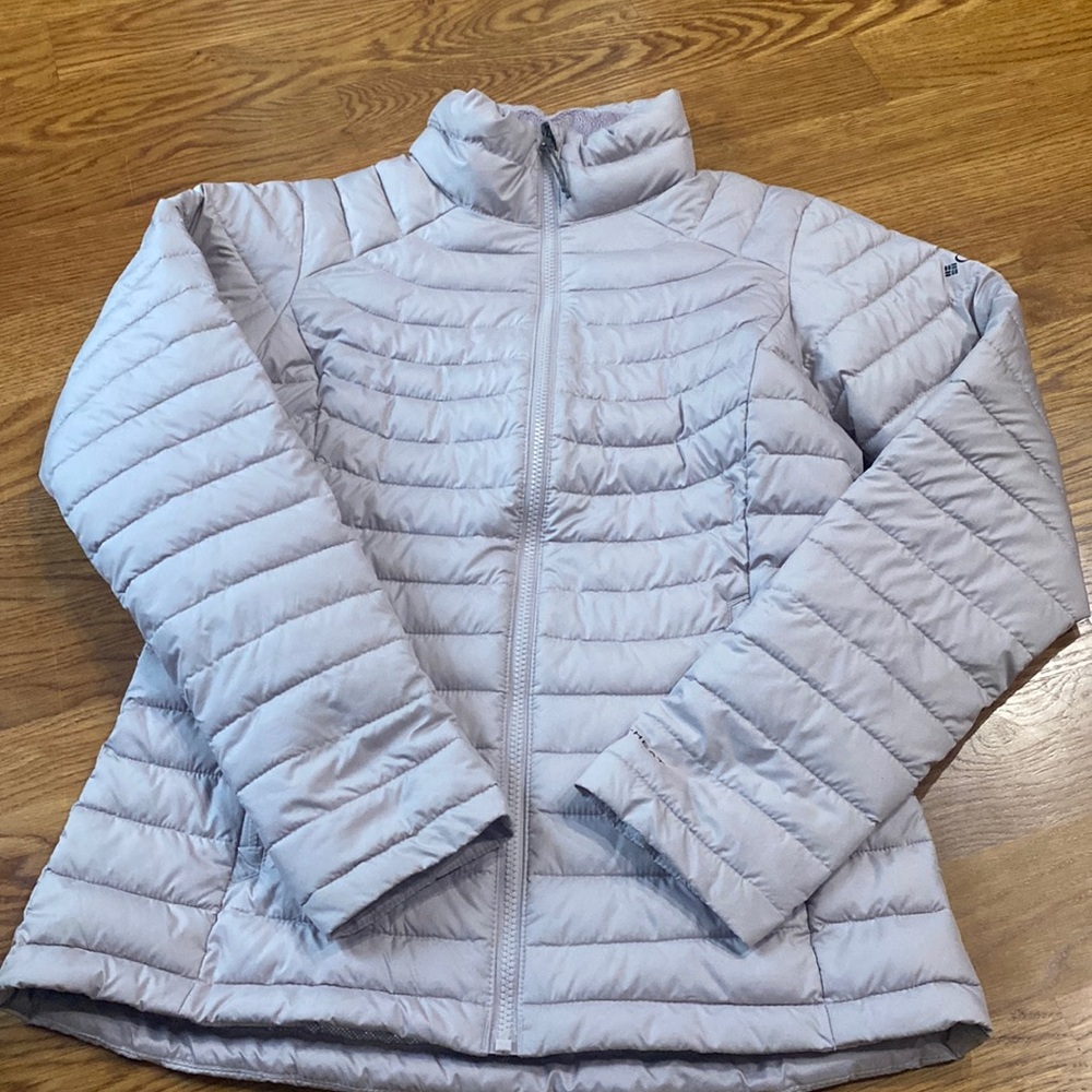 Pale purple puffy Columbia jacket